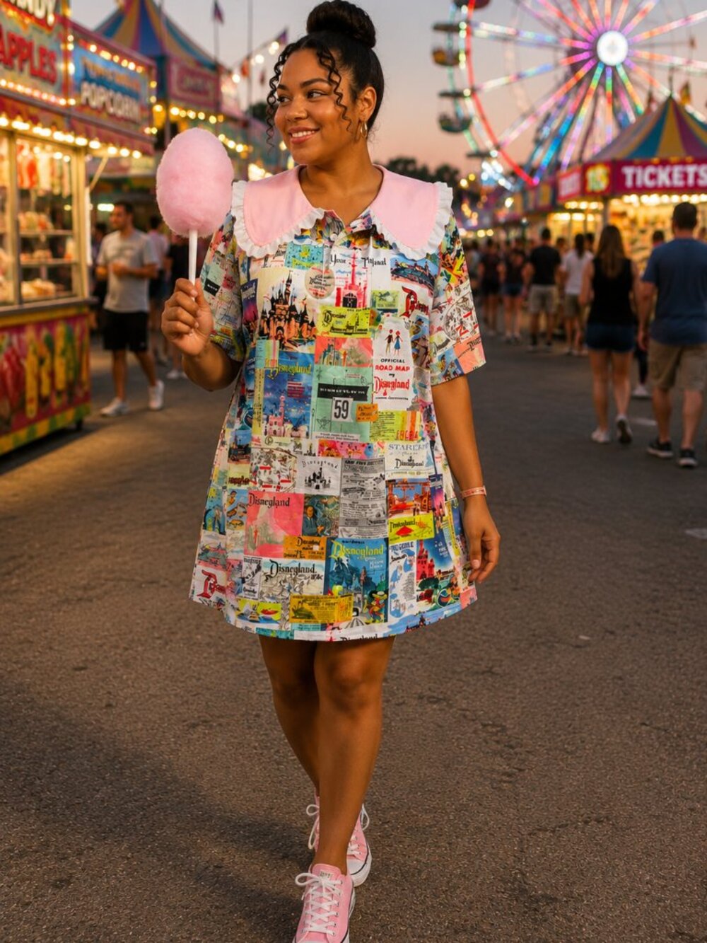 Vintage Disney Print Shift Dress